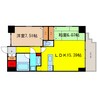 プレジオ本町 2LDKの間取り