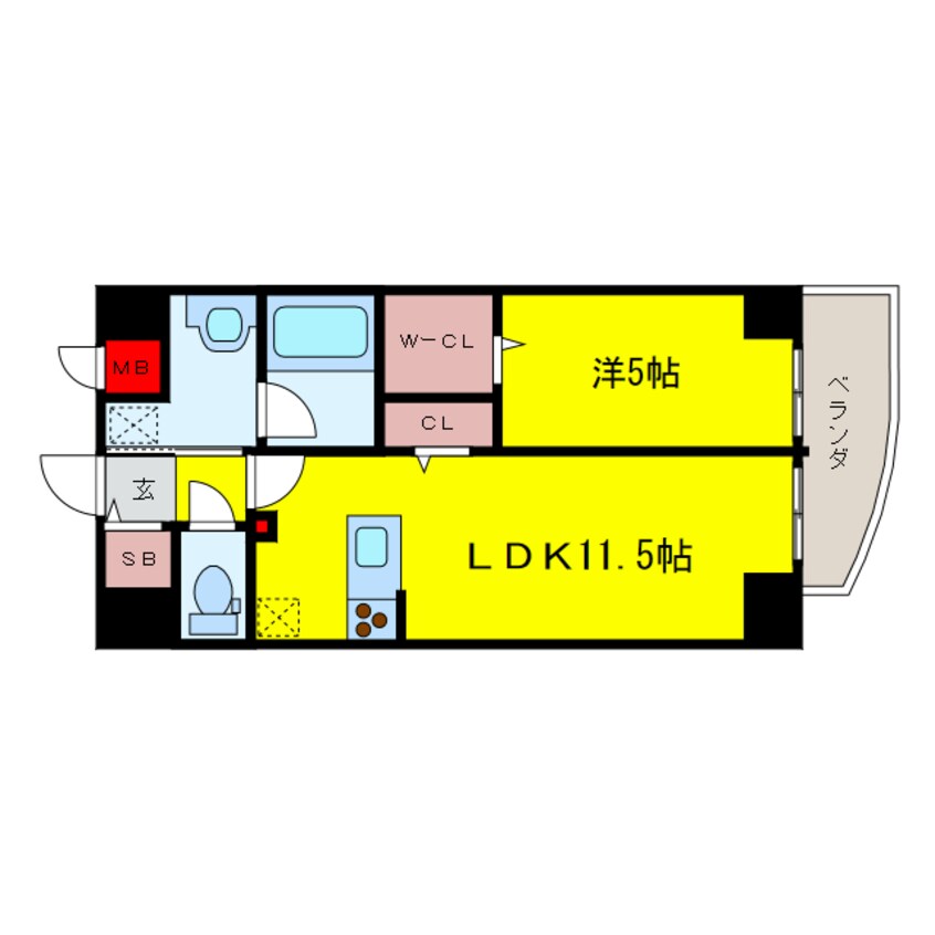 間取図 大阪環状線/福島駅 徒歩11分 3階 築6年
