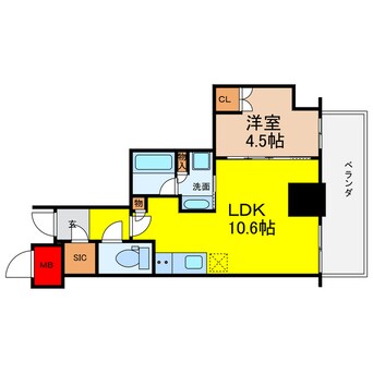 間取図 プラウドタワー北浜