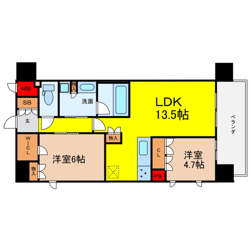 間取図 ブランズ大阪本町