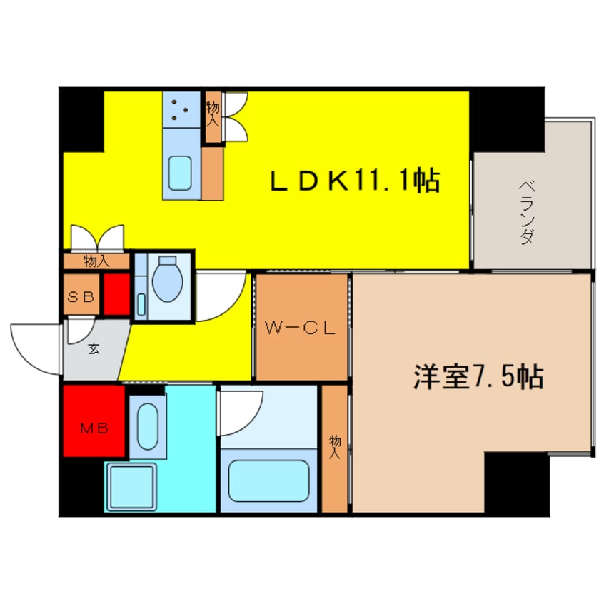 間取図 大阪メトロ堺筋線/堺筋本町駅 徒歩8分 12階 築5年