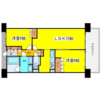 間取図 大阪環状線/福島駅 徒歩4分 13階 築11年