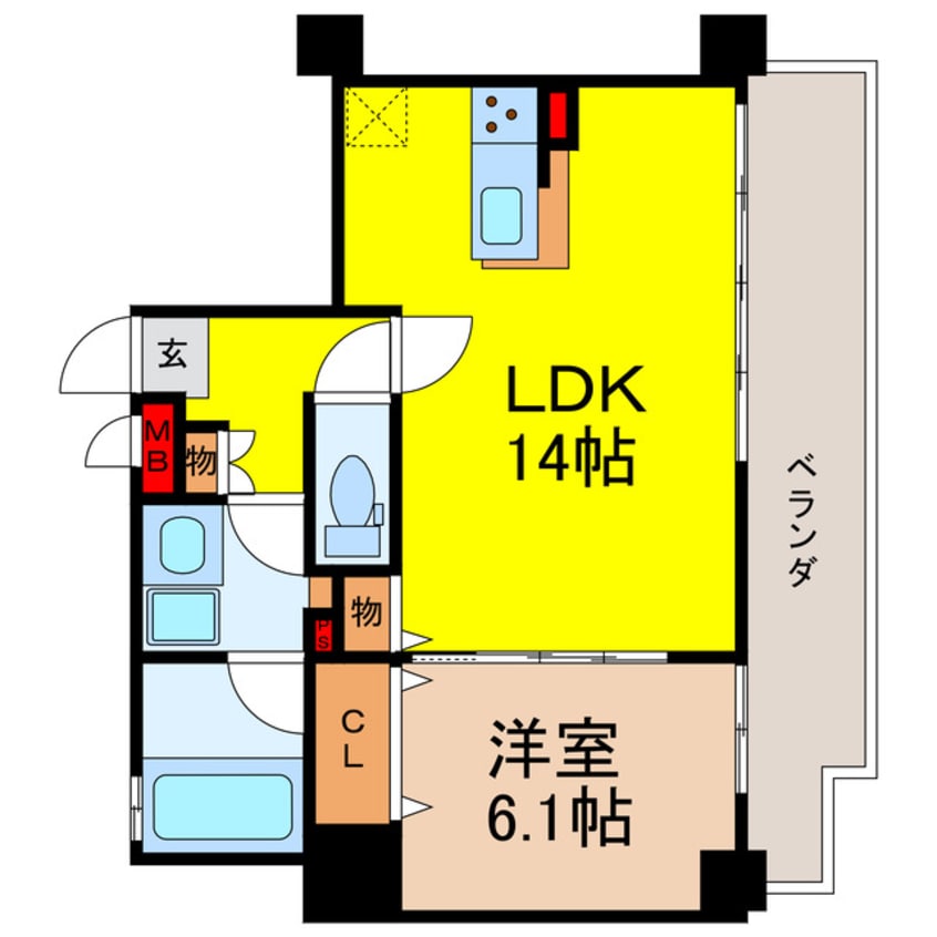 間取図 エルデ北堀江