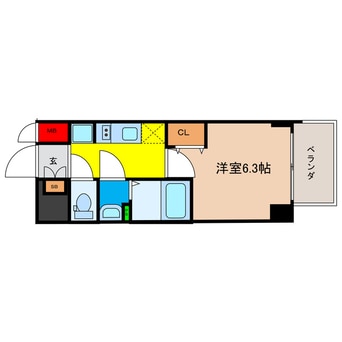 間取図 プレサンス堺筋本町ディスティニー