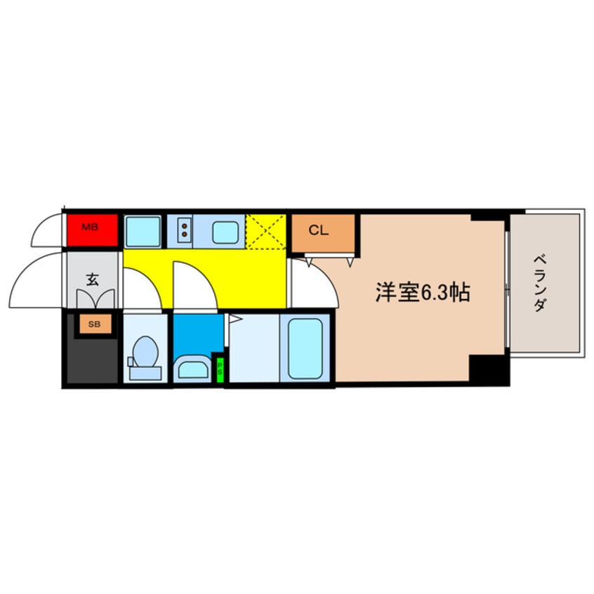 間取図 プレサンス堺筋本町ディスティニー