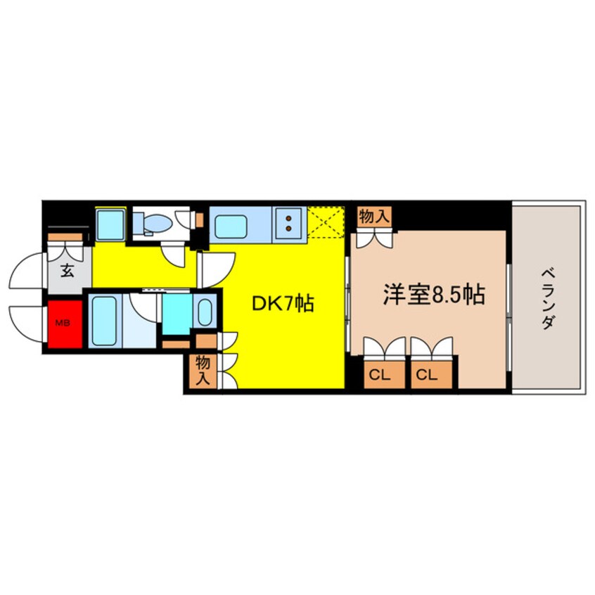 間取図 ルネフラッツ谷町四丁目