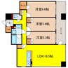 クレヴィアタワー御堂筋本町 3LDKの間取り