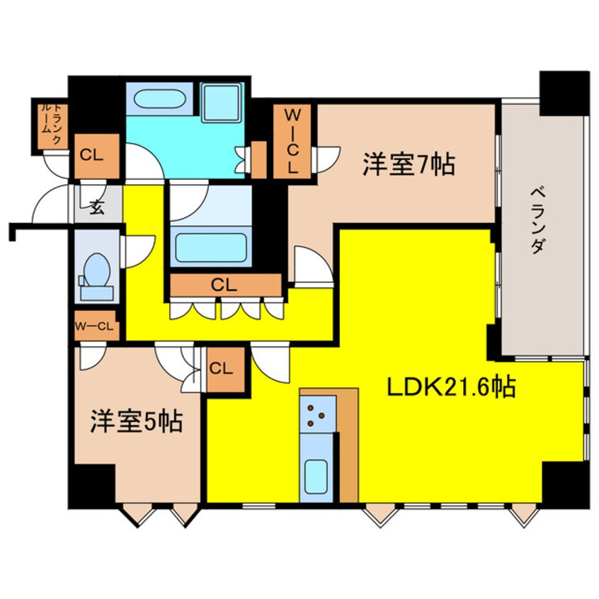 間取図 クレヴィアタワー御堂筋本町