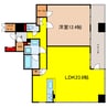 クレヴィアタワー御堂筋本町 1LDKの間取り