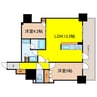 ローレルタワー御堂筋本町 2LDKの間取り