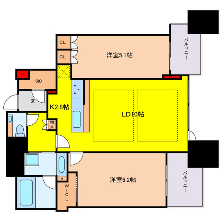 間取図 シティタワー大阪本町