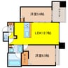 シティタワー大阪本町 2LDKの間取り