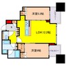 シティタワー大阪本町 2LDKの間取り