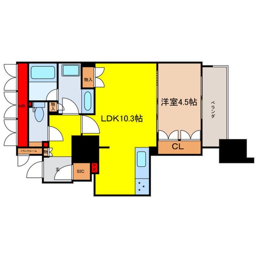 間取図 プレミストタワー靱本町