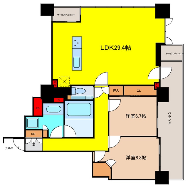 間取り図 プラウドタワー梅田豊崎