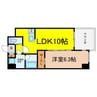 Vinoプレジオ本町 1LDKの間取り