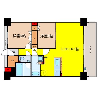 間取図 クレヴィア大阪同心ウエスト