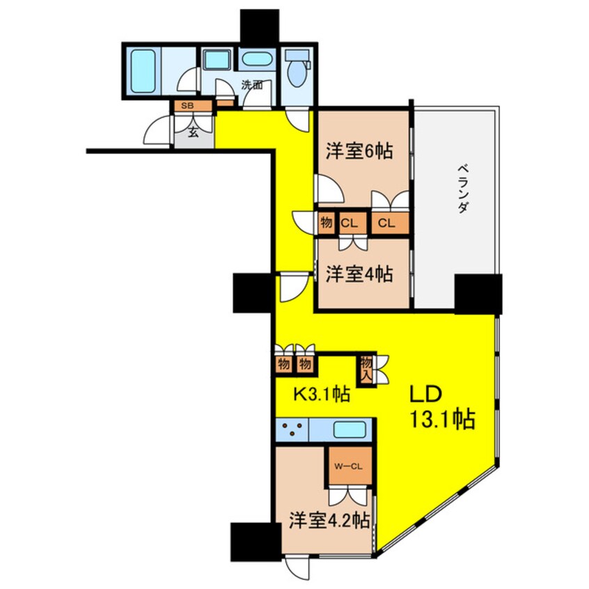 間取図 ブランズタワー大阪本町