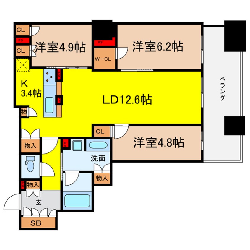 間取図 ブランズタワー大阪本町