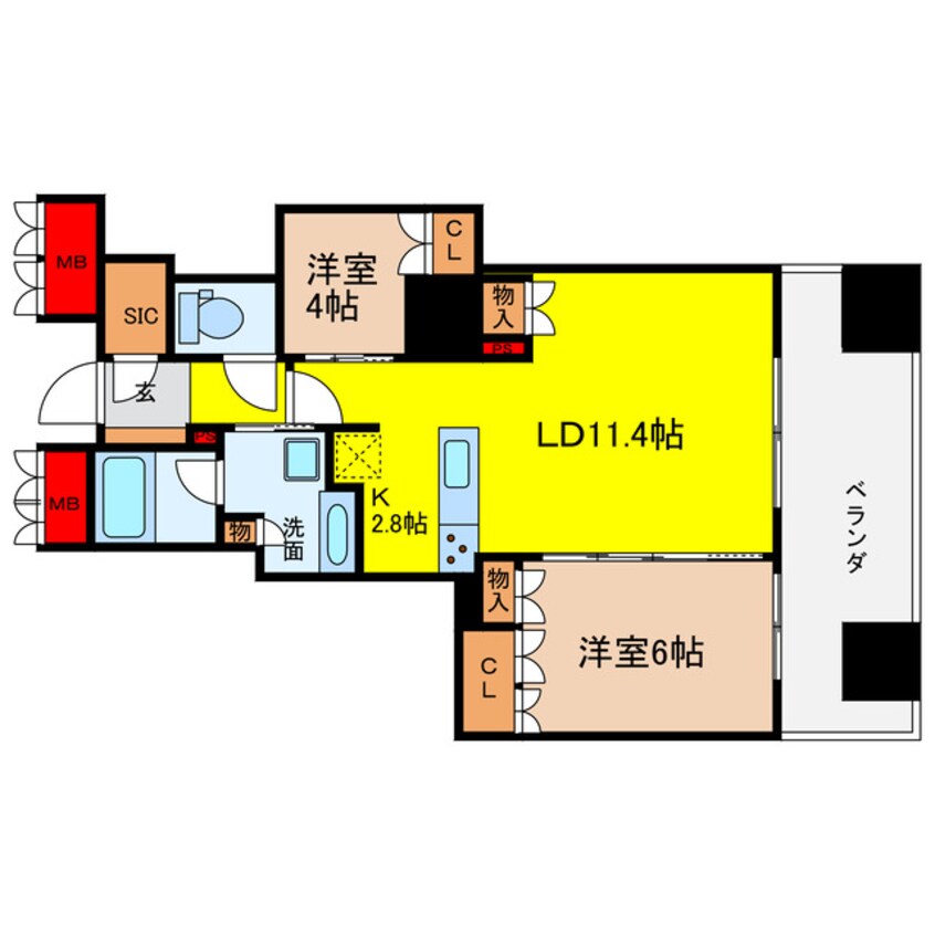 間取図 ブランズタワー大阪本町