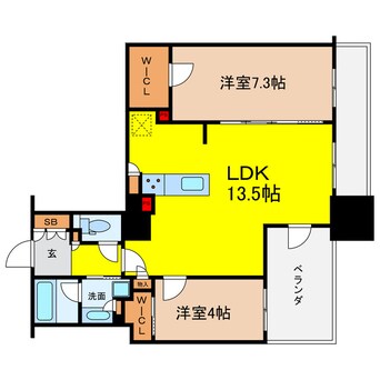 間取図 ブランズタワー大阪本町