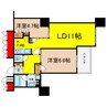 ブランズタワー大阪本町 2LDKの間取り