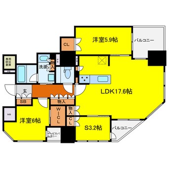 間取図 ブランズタワー大阪本町