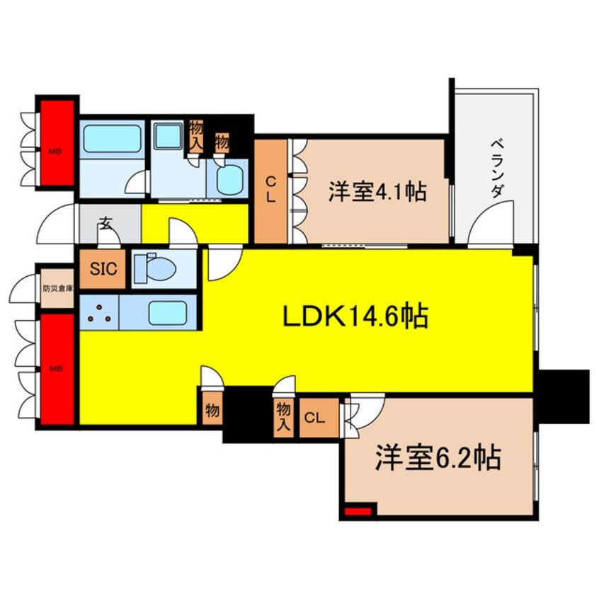 間取図 ブランズタワー大阪本町