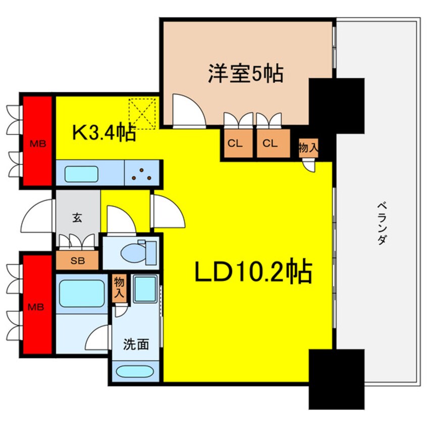 間取図 ザ・ファインタワー大阪肥後橋