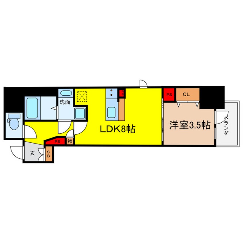 間取図 レジュールアッシュ谷町四丁目グランクラス