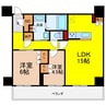 シエリアタワー大阪福島 2LDKの間取り