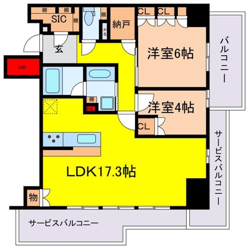 間取図 シエリアタワー大阪福島