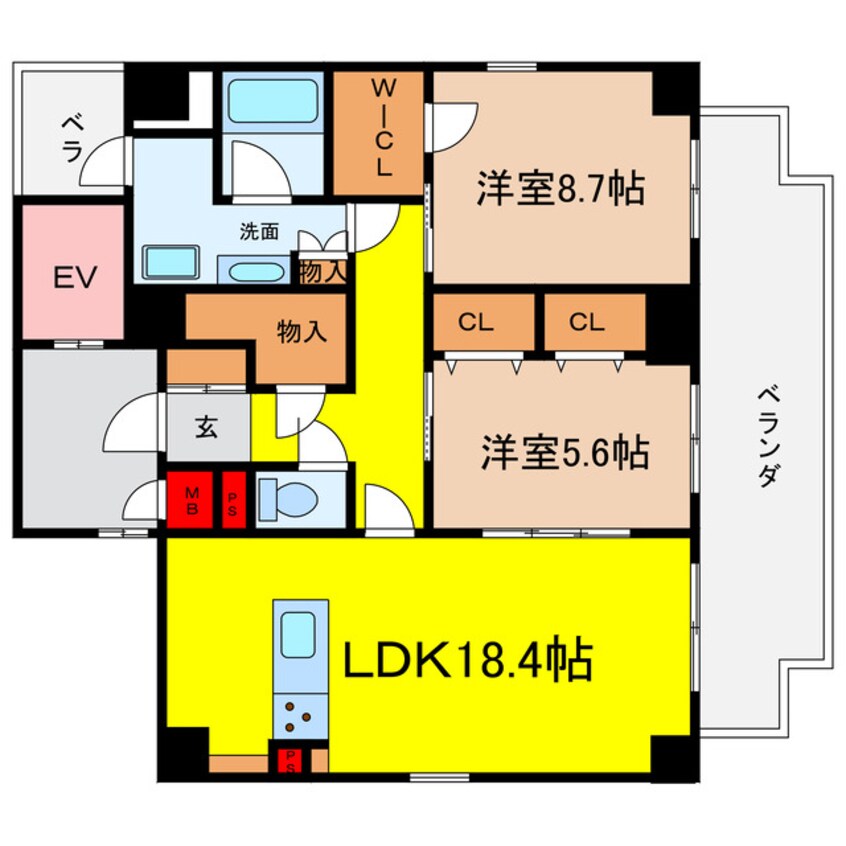 間取図 グランデュール肥後橋