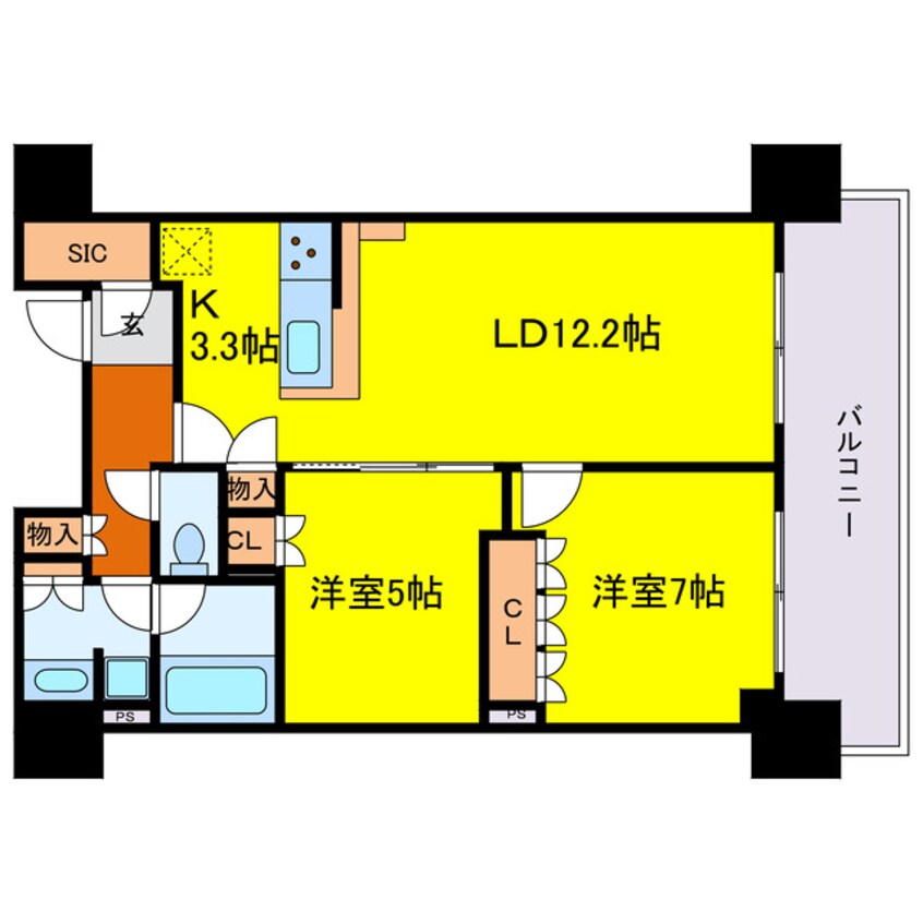 間取図 ローレルタワー堺筋本町