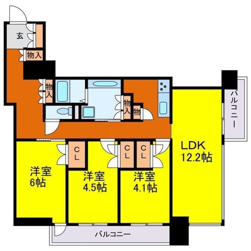 間取図 ローレルタワー堺筋本町