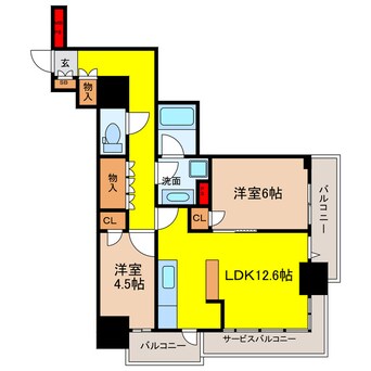 間取図 ローレルタワー堺筋本町