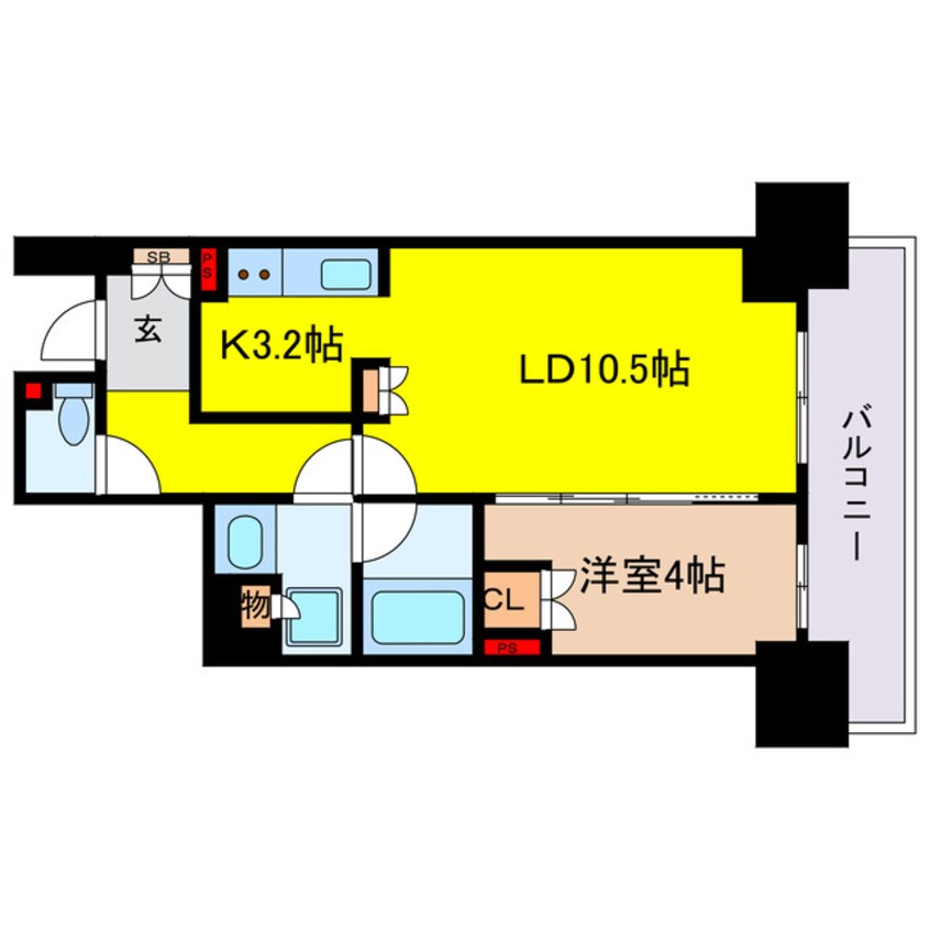 間取図 ローレルタワー堺筋本町