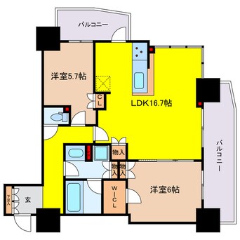 間取図 ローレルタワー堺筋本町