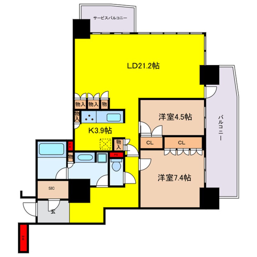 間取図 ローレルタワー堺筋本町