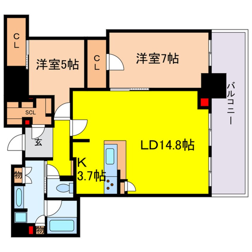 間取図 ローレルタワー堺筋本町