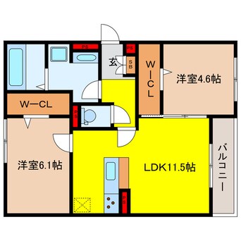 間取図 仮称）大阪市都島区網島町D-room