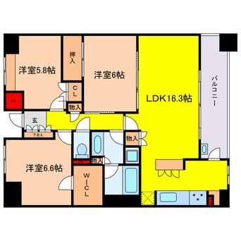 間取図 本町パーク・ホームズ CITY WEST