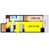 ソシオ心斎橋 1LDKの間取り