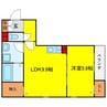 グロワールひまりⅡ 1LDKの間取り