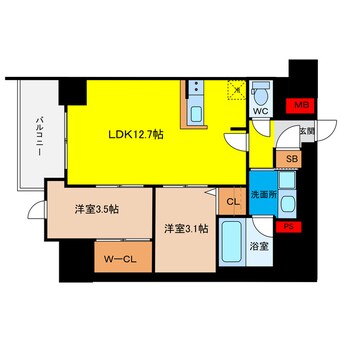 間取図 コンフォリア・リヴ北浜高麗橋