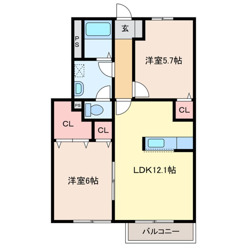 間取図 ハピネスタウンⅢ　２棟