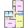 Mｓパレス Ｂ棟 2DKの間取り