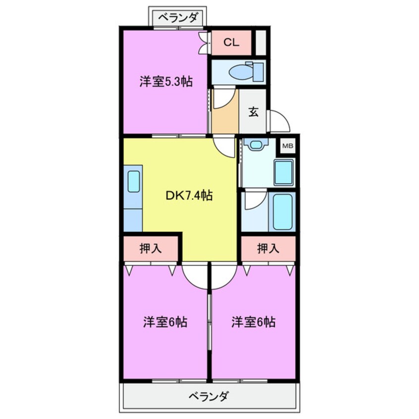 間取図 コーポ白子西光洋