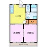 レインボー生川 2DKの間取り