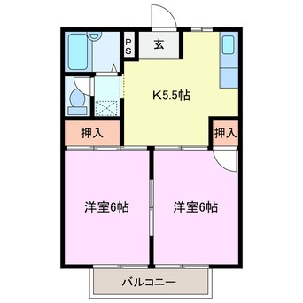 間取図 シティハイツ宮城野Ｂ棟